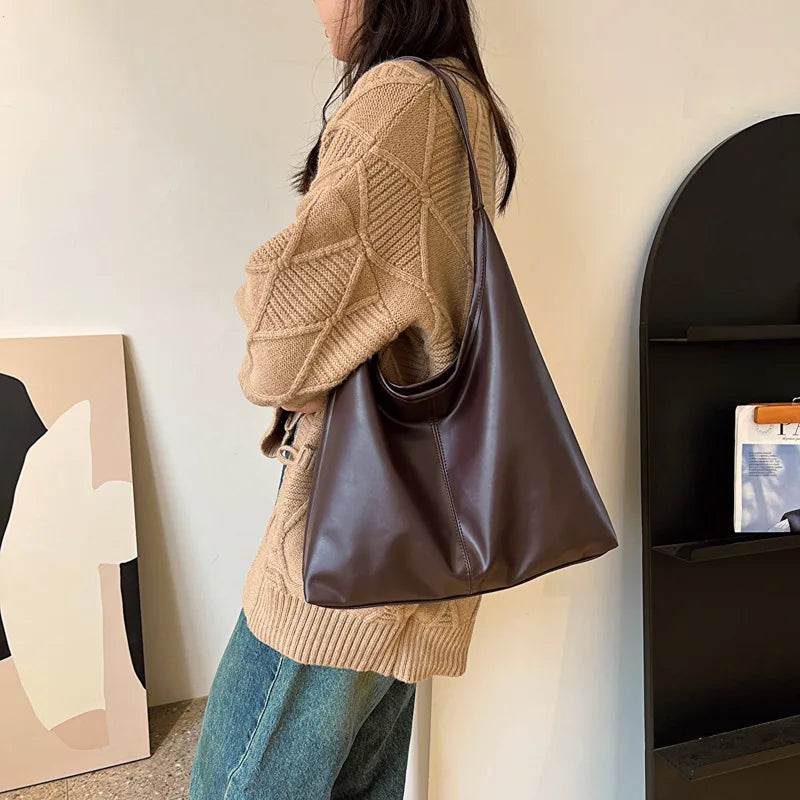 Große Damen Tote Tasche für Eine Schulter – Lässige & Vielseitige Crossbody Handtasche | Modische Schlichte City Tasche Kaufschwan®