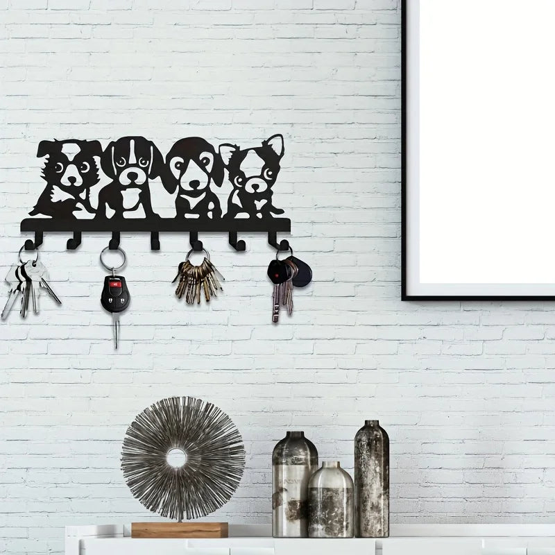 Eleganter Wandhaken im Hunde-Design – Künstlerische Wanddeko aus Metall | Einfach zu Montieren für Jacken, Hüte, Handtücher & Schlüssel Kaufschwan®