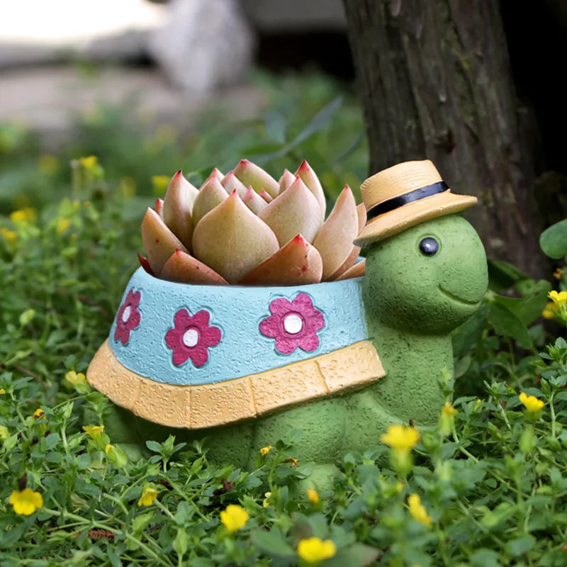 Cartoon Tier Sukkulenten Blumentopf – Niedlicher Schildkröten Pflanztopf | Desktop Wohndeko Ornament Garten Pflanzgefäß Kaufschwan®