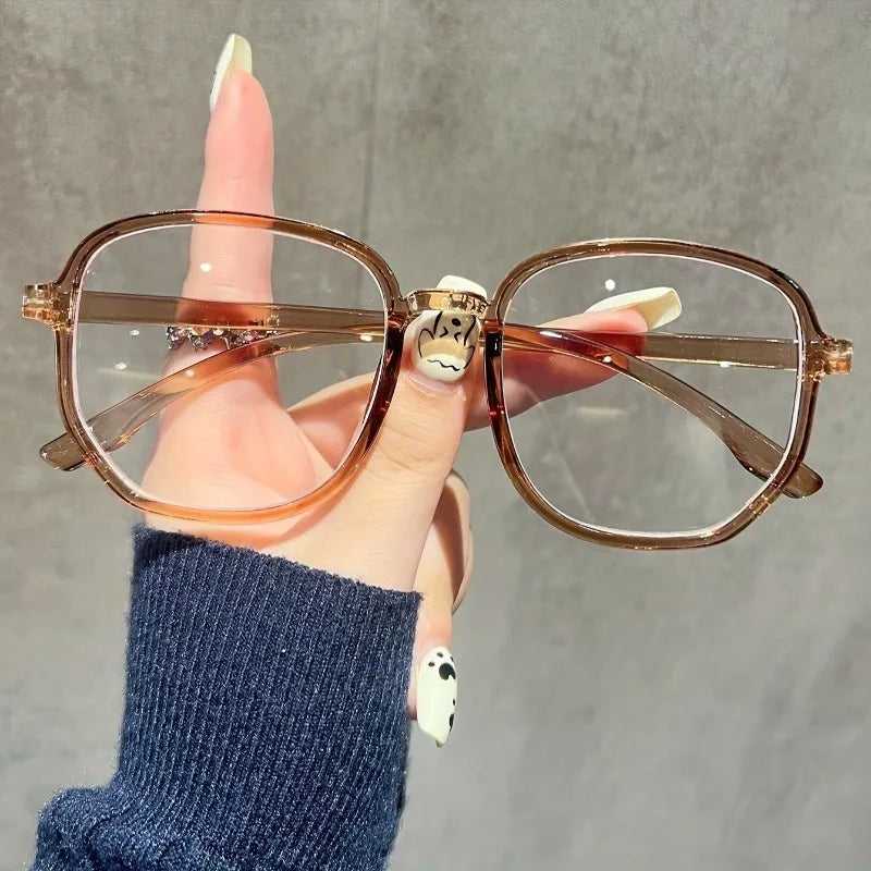Damenbrille in Jelly-Farbe – Neue Retro-Flache Irreguläre Fassung | Modische Alltags- und Freizeitbrille Kaufschwan®