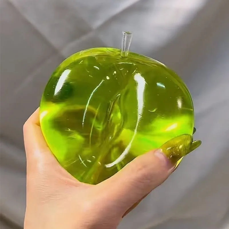 Grüner Apfel-Squishy – Weiches Transparentes Slow-Rising Sensorik- & Fidget-Knautschspielzeug für Entspannung, Stressabbau & Schreibtisch