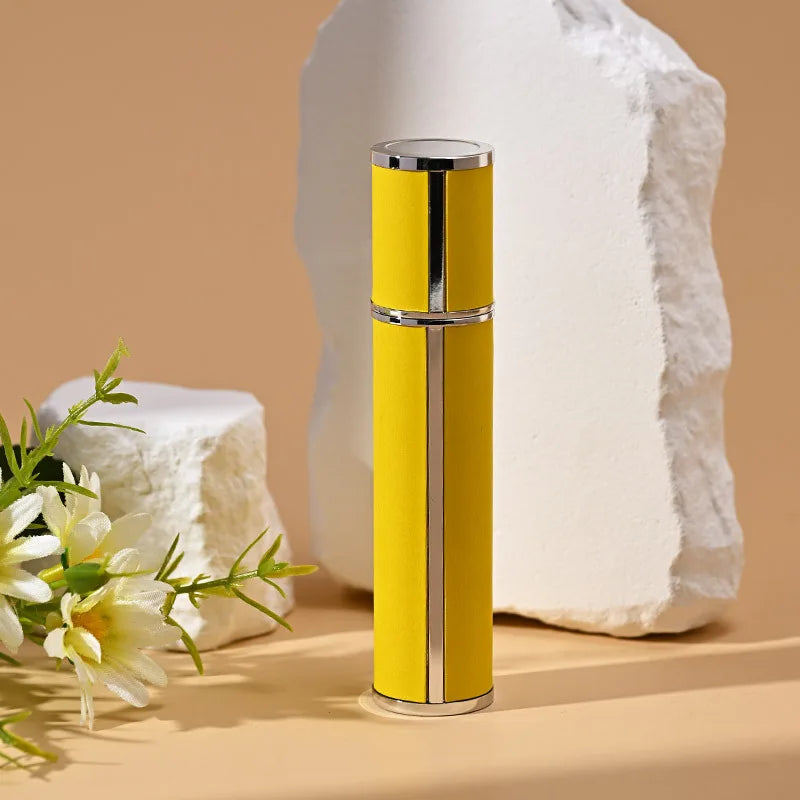 10ml Luxus Leder Glas Parfüm Sprayflasche – Tragbarer Nachfüllbarer Mini Atomizer | Reise-Parfüm Nachfüllbehälter Kaufschwan® Gelb