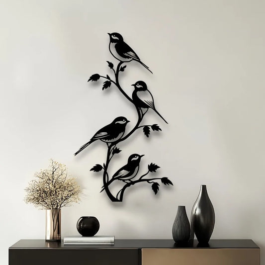 2D Flache Retro Metall Vogel Silhouette Wanddekoration – Handgefertigte Laser-Cut Kunst Kaufschwan®