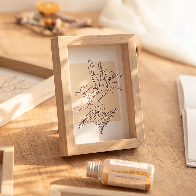 Holz Bilderrahmen – Wand- und Tischdisplay für Wohn- und Büro Dekoration Kaufschwan® Naturholz 8.9x12.7cm