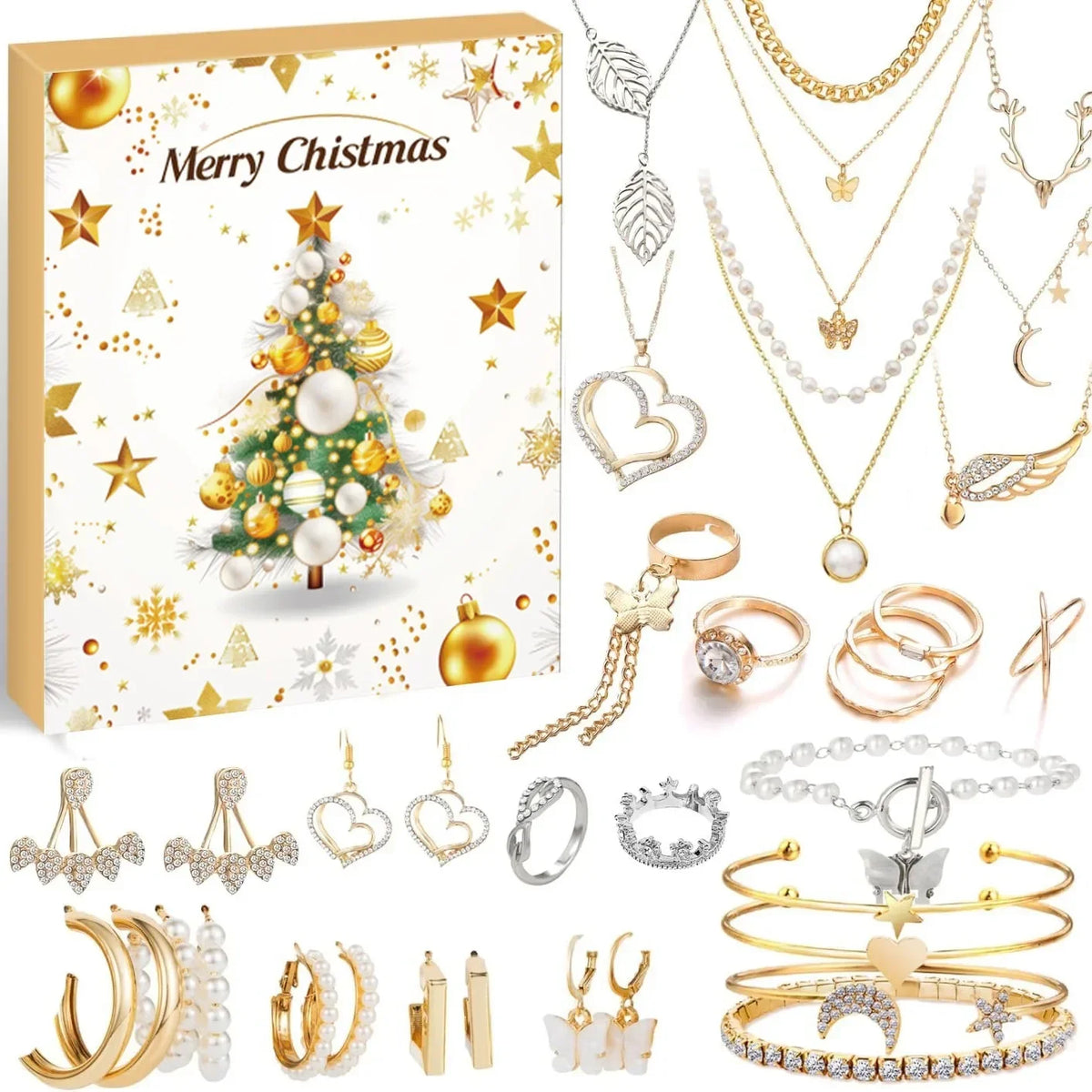 Schmuck-Adventskalender für Teenager-Mädchen – Weihnachtskalender mit Armband-Bastelset, Anhängern & Überraschungen