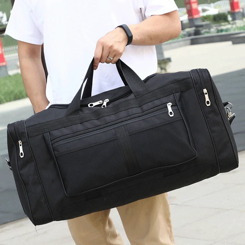 Große Aufbewahrungstasche – Wasserdichte Outdoor Reisetasche | Tragbare Weiche Damen Duffle Bag in Schwarz & Grün Kaufschwan®