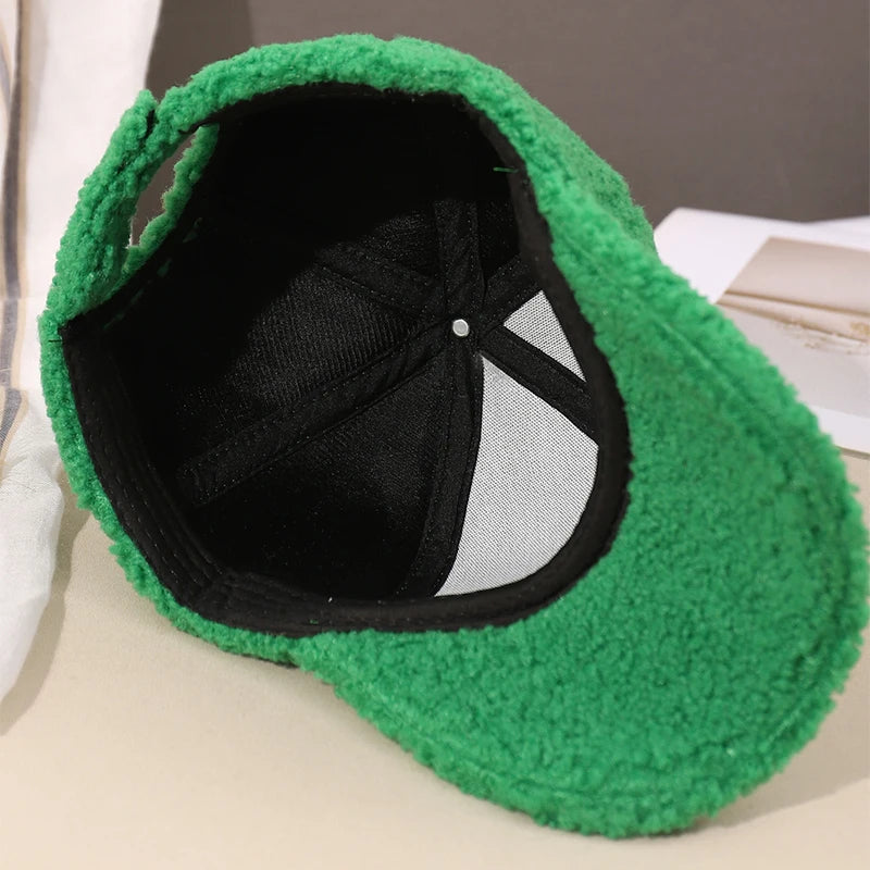 Herbst Winter Baseballkappe | Damen Kappe aus Kunstlammwolle | Warme Plüsch Baseballkappe Kaufschwan®