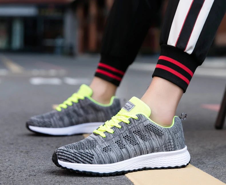 Damen Sneaker – Modische Flache Schuhe mit Plateau-Optik | Bequeme Alltagsschuhe in Übergrößen Kaufschwan®