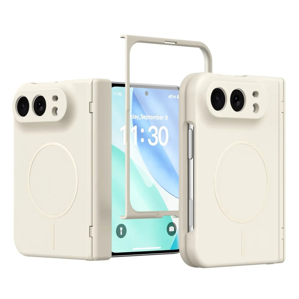 Luxuriöse Magnetische Schutzhülle mit Weicher Haptik für iPhone Duo – MagSafe-Kompatible Hartschale mit Glasfolie und Scharnierschutz Kaufschwan®
