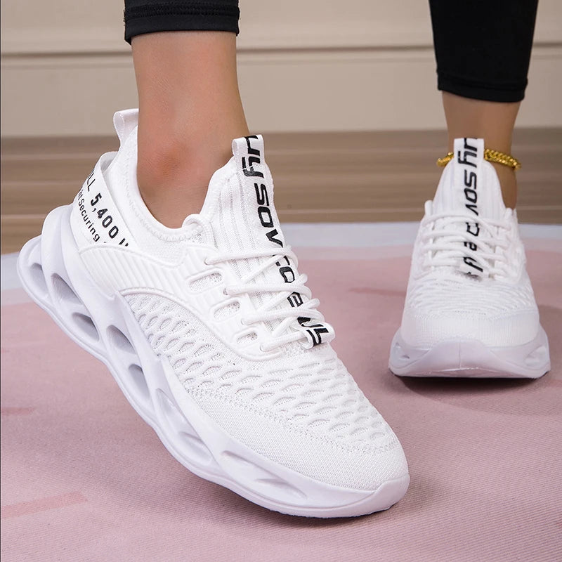 Damen Sportschuhe – Modische Plateau-Sneaker | Frühling & Winter Laufschuhe für Frauen | Auch in Übergrößen bis 43 Kaufschwan® Weiß 35