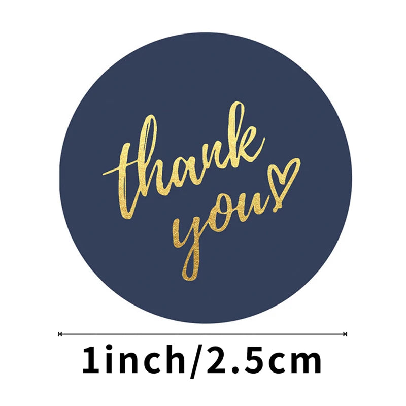 50–500 Stück 1-Zoll Blaue „Thank You“-Aufkleber – Runde Etiketten zum Versiegeln von Umschlägen | Für Hochzeit, Geschenke & Handgemachtes Kaufschwan®