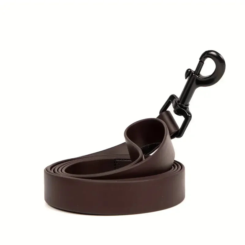 Verdickte PVC Hundeleine Wasserdicht Strapazierfähig Bissfest Outdoor Leine für Alle Hunde Kaufschwan® Braun S