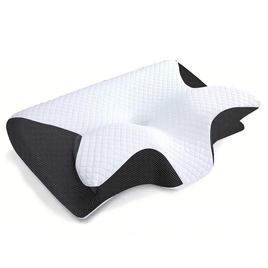 Memory Foam Nackenstützkissen – 2-in-1 Ergonomisches Orthopädisches Kissen mit Kontur für Nackenschmerzen Kaufschwan®