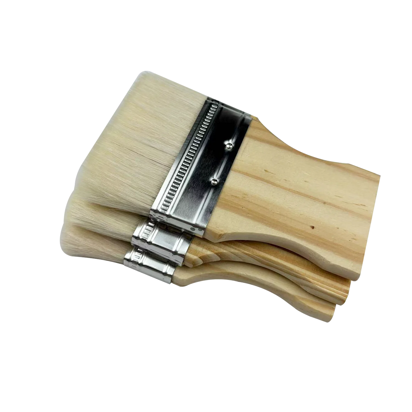 Hochwertiges Woll Flachpinsel Set – Holzgriff Pinsel für Öl- und Acrylmalerei Kaufschwan® 3 Stück