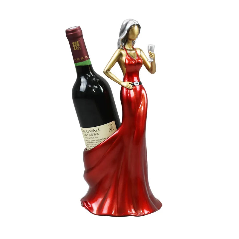 Weinflaschenhalter – Stilvoller Moderner Flaschenständer | Wein-, Bier- & Whisky-Halter für Zuhause & Bar Dekoration Kaufschwan® Rot