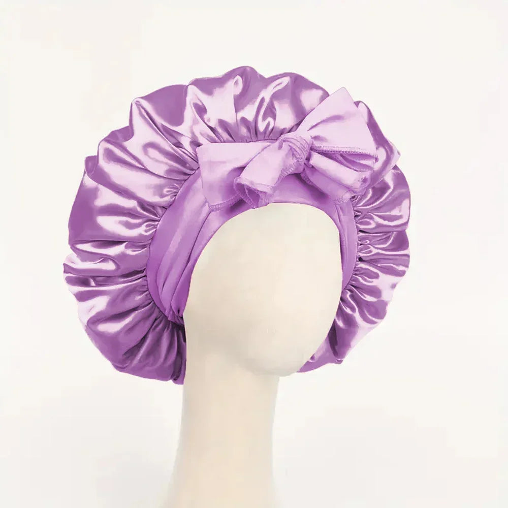 Verstellbare Satin-Schlafhaube – Seidig Weiche Haarhaube mit Bindeband für Damen und Herren