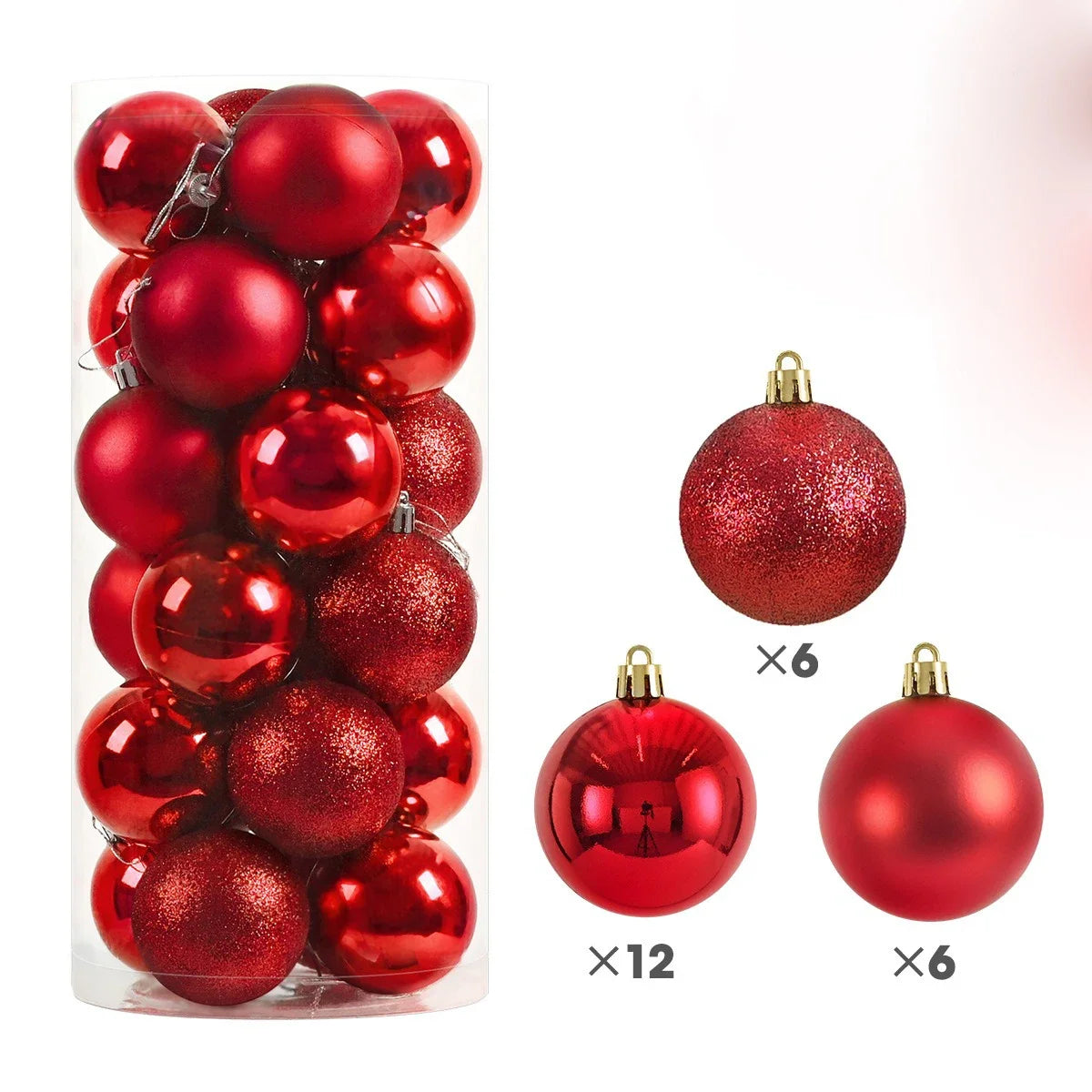24 Stück 4CM Weihnachtskugeln – Bruchsichere Baumdekoration | Hängende Christbaumkugeln für Zuhause & Festliche Anlässe Kaufschwan®