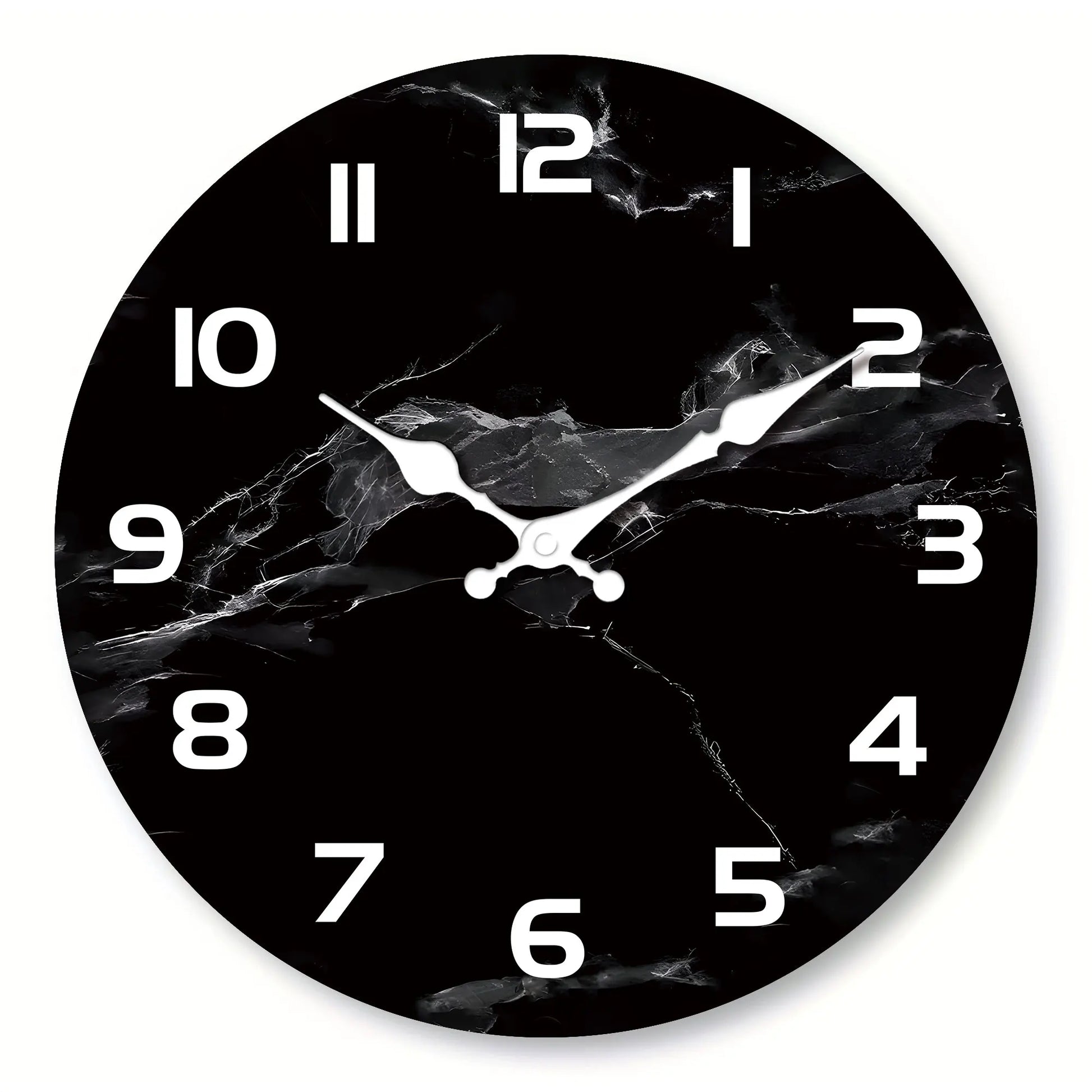 Schwarze Marmor Holz Wanduhr – Leise Moderne Deko Uhr Kaufschwan® 16 Zoll