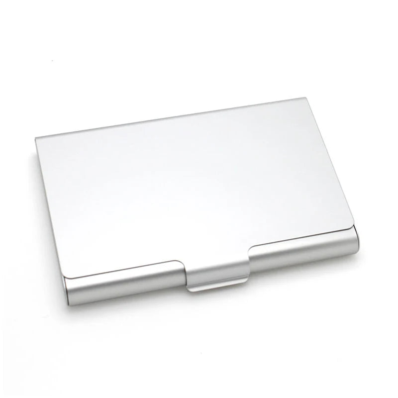 Visitenkartenetui – Aluminiumlegierung Metall Kartenhalter Box für Bank-, Kredit- & ID-Karten | Herren Geldbörse Kaufschwan® Silber