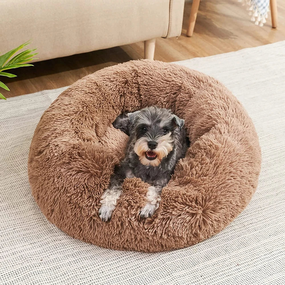 Rundes Plüsch Haustierbett – Weiches Warmes Hund- und Katzenbett Kaufschwan®