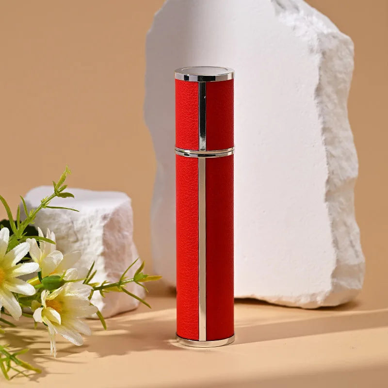 10ml Luxus Leder Glas Parfüm Sprayflasche – Tragbarer Nachfüllbarer Mini Atomizer | Reise-Parfüm Nachfüllbehälter Kaufschwan® Rot
