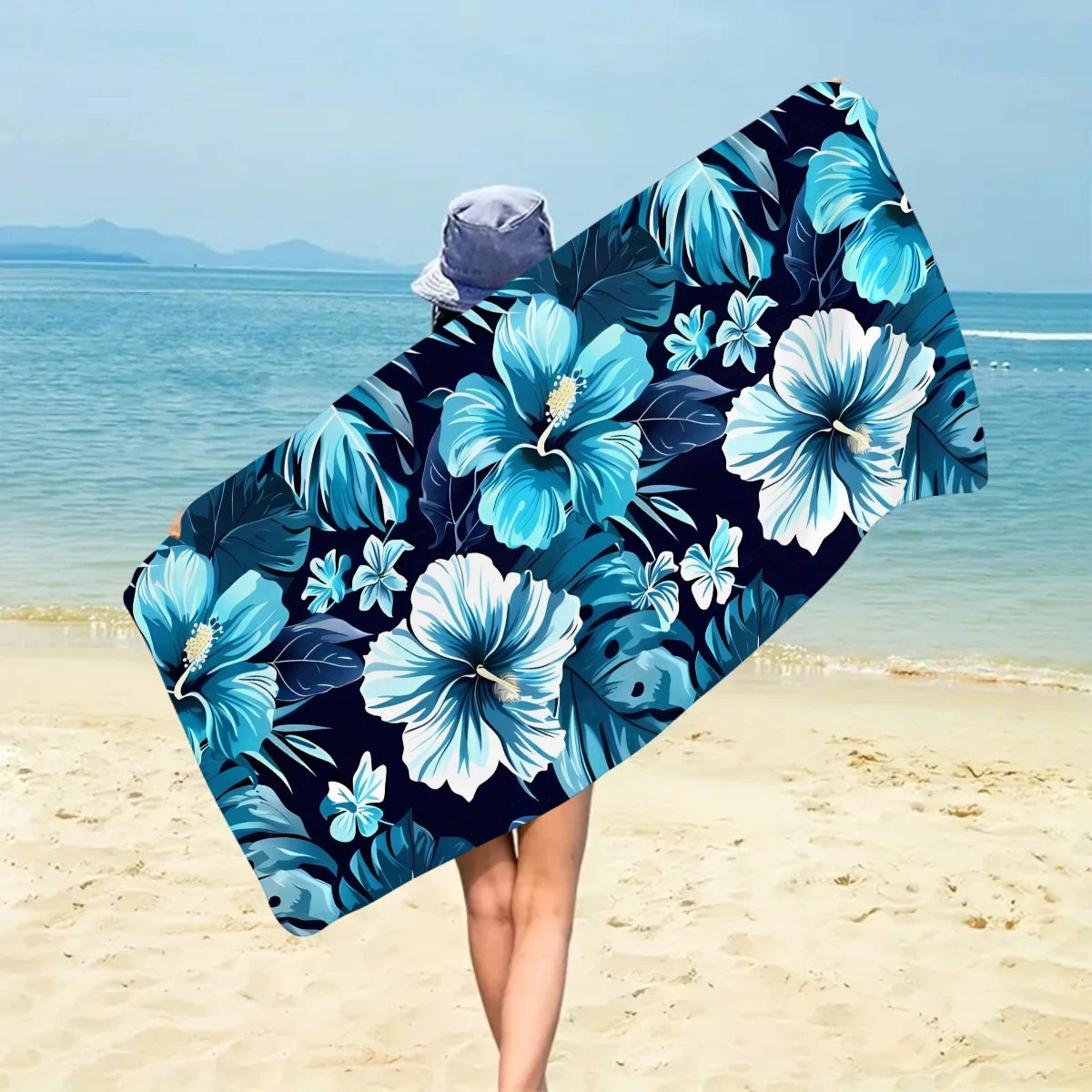 Tropisches Blumen Strandtuch – Schnell Trocknendes & Saugfähiges Mikrofaser Handtuch | Leichtes Reisehandtuch für Sport, Yoga, Schwimmen & Camping Kaufschwan®