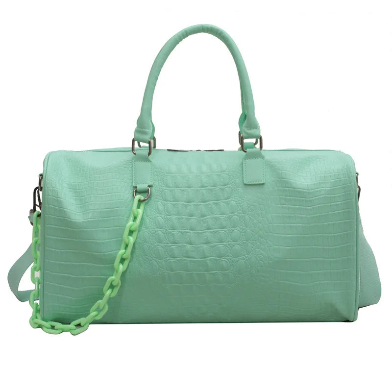 Damen Reisetasche/Handtasche – Große Wasserdichte PU Schultertasche für Business | Candy Color Gym Crossbody Pendler Tasche Kaufschwan® Grün