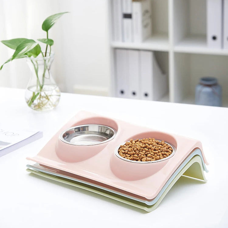 Ergonomische Haustier Futterstation – Doppel Edelstahlschalen mit Modernem Look Kaufschwan®