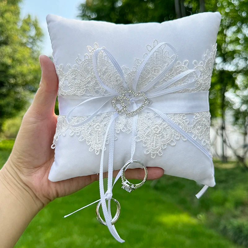 Doppel Herz Ringkissen Hochzeit – Schleifen Ringhalter für Braut Kaufschwan®
