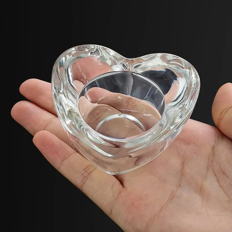 Glas Herz Kerzenhalter – Romantische Teelichtschale für Hochzeitsdeko, Tischdekoration & Vielseitige Nutzung Kaufschwan®