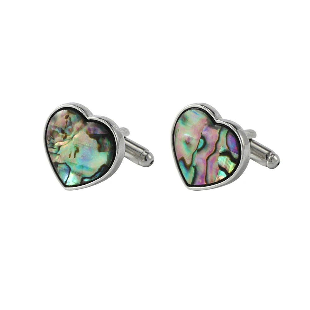 Elegante Abalone Muschel Manschettenknöpfe – Herz, Oval & Quadrat Designs | Hochwertige Herren Ärmelknöpfe für Business & Hochzeit Kaufschwan® Türkis
