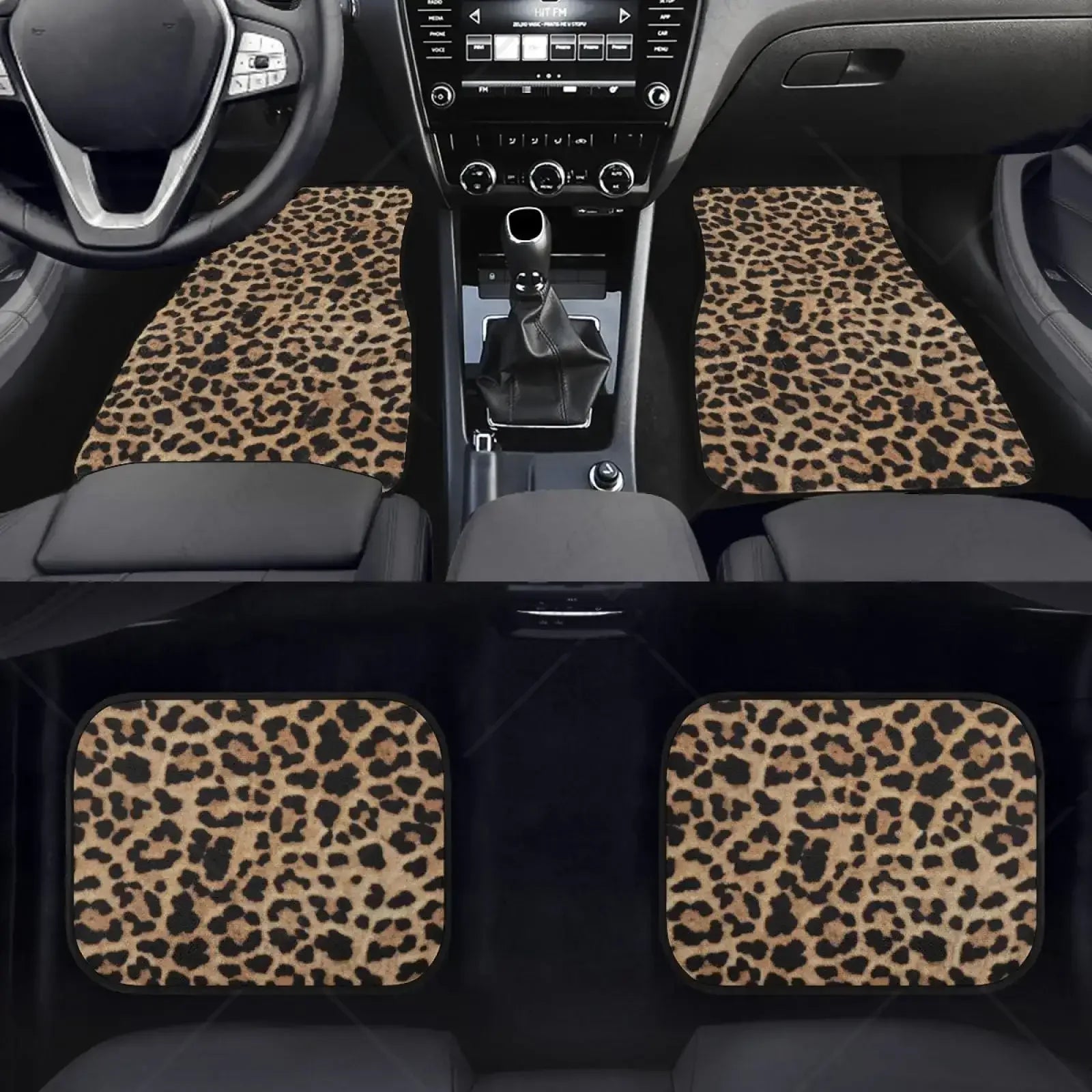 Leopardenmuster Universelle Autoschalenmatten – 4-teiliges Set für vorne & hinten, wetterfest für SUV & PKW Kaufschwan®