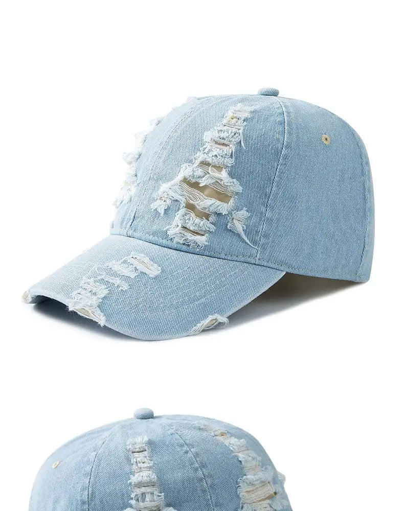 Baseballcap aus Gewaschenem Denim | Vintage Baseballcap für Damen & Herren | Atmungsaktive Verstellbare Baseballcap für Frühling & Sommer Kaufschwan®