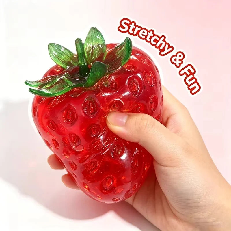 Erdbeer-Squishy – Weiches Formbares Knautsch- & Fidget-Spielzeug ohne Rückfederung für ASMR, Sensorik & Stressabbau