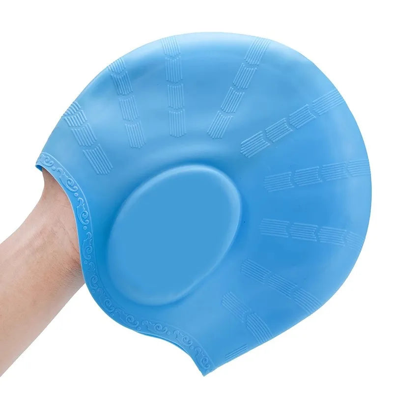 Wasserdichte Schwimmkappe aus Silikon – Hohe Elastizität | Unisex Schwimmhaube mit Ohrenschutz für Langes Haar Kaufschwan®