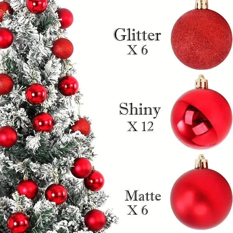 24 Stück 4CM Weihnachtskugeln – Bruchsichere Baumdekoration | Hängende Christbaumkugeln für Zuhause & Festliche Anlässe Kaufschwan®