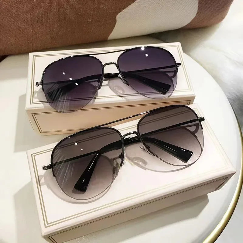 Modische Piloten-Sonnenbrille mit Verlaufsgläsern – Große Sonnenbrille mit UV400-Schutz und entspiegelten Gläsern für Herren Kaufschwan®