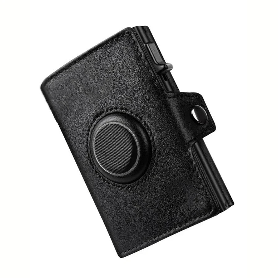 Herren RFID Geldbörse mit Münzfach – AirTag Wallet Schlank Minimalistisch mit Tracking Funktion Kaufschwan® Schwarz