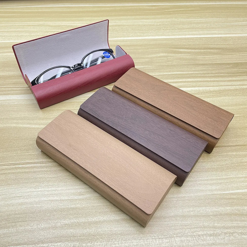 Brillenetui Holzoptik – Magnetischer Tragbarer Brillenbox mit Logo Option Kaufschwan®