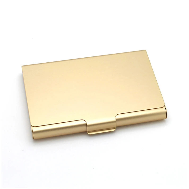 Visitenkartenetui – Aluminiumlegierung Metall Kartenhalter Box für Bank-, Kredit- & ID-Karten | Herren Geldbörse Kaufschwan® Gold