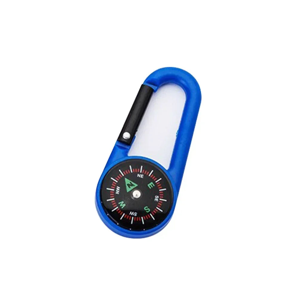 Outdoor Kompass Karabiner Schlüsselanhänger – Mini Camping Buckle für Bergsteigen, Wandern, Rucksäcke & Survival | Kinder Geschenkclip mit Kompass Kaufschwan® Blau