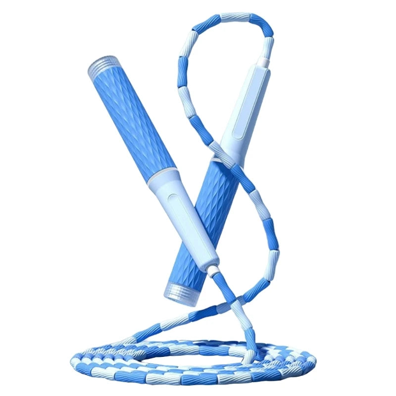 Springseil mit Perlen – Verstellbares Segmentiertes Fitness Springseil | Trainings- & Abnehmseil für Frauen, Männer & Kinder Kaufschwan® Blau