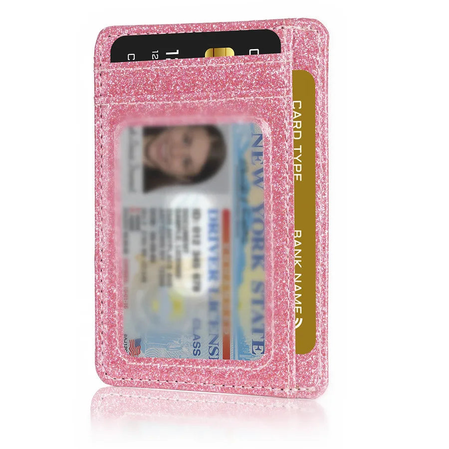 Glänzende Schlanke Minimalistische Geldbörse – RFID Schutz ID Kartenhalter Fronttaschen Kreditkartenetui für Frauen & Mädchen Kaufschwan®