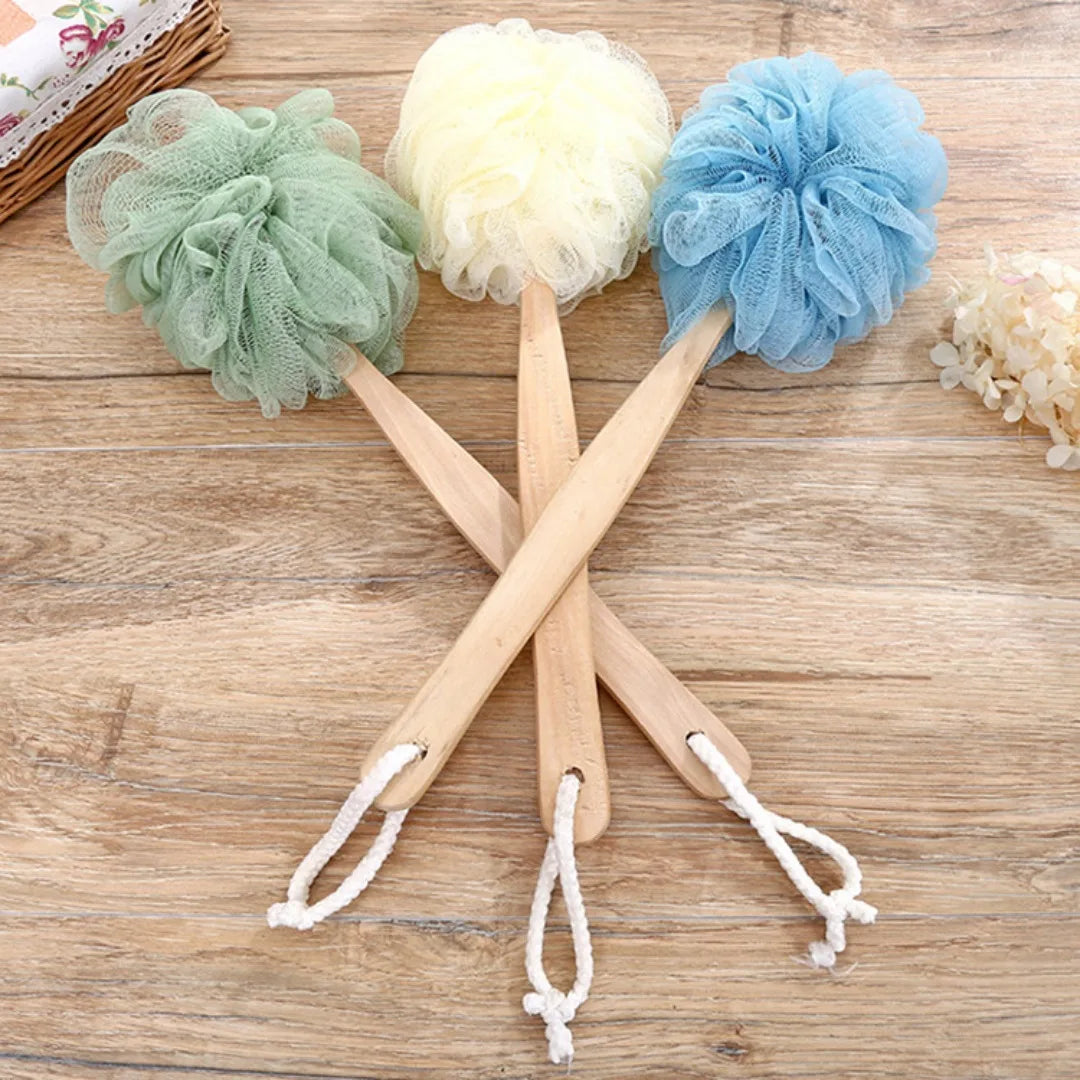 Holzgriff Badebürste – Weicher Mesh Rückenreiniger & Peeling Duschkörper Bürste Kaufschwan®