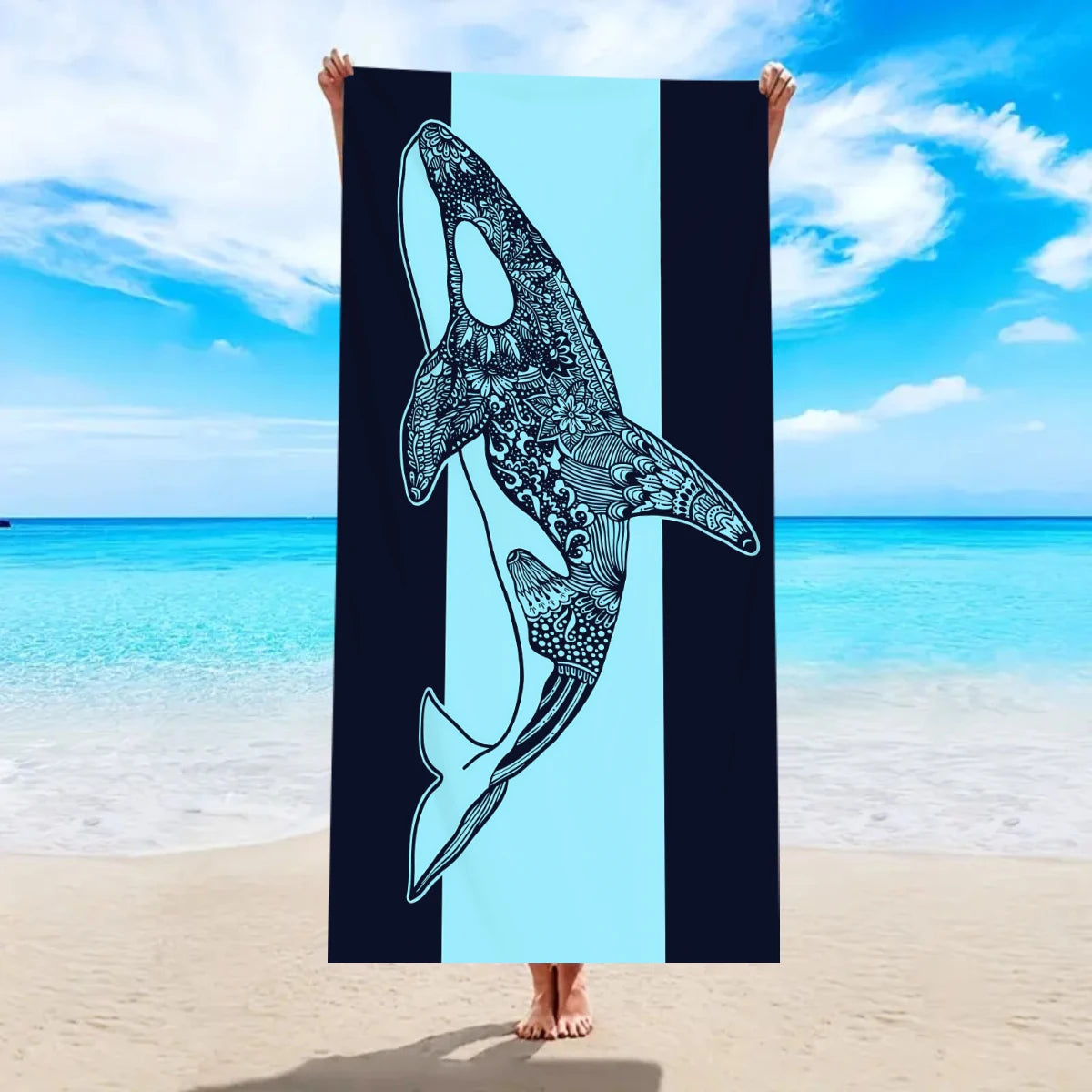 Großes Strandtuch aus Ultrafeiner Mikrofaser – Schnell Trocknend & Saugfähig | Multifunktionales Schwimm- & Reisetuch Kaufschwan® Design 6 150x75cm
