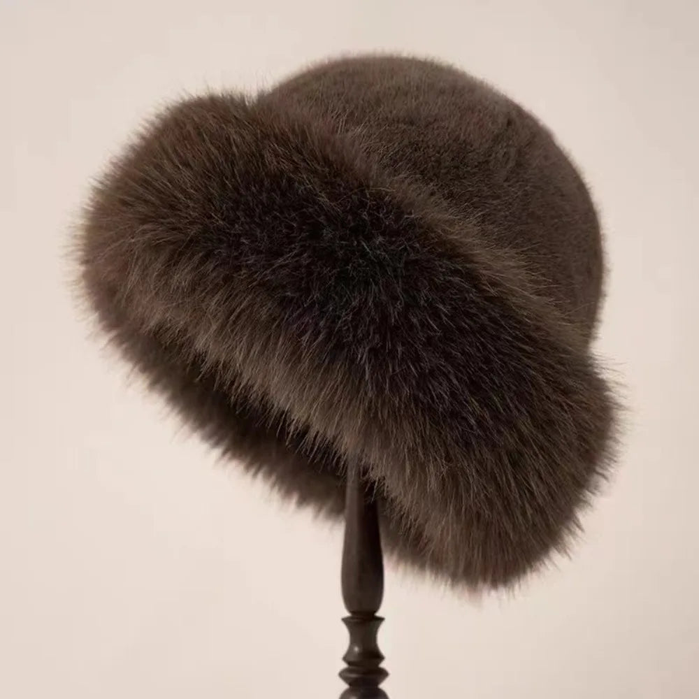 Damen Flauschige Mütze – Warme Wintermütze | Plüsch Mütze für Kalte Schneetage Kaufschwan®