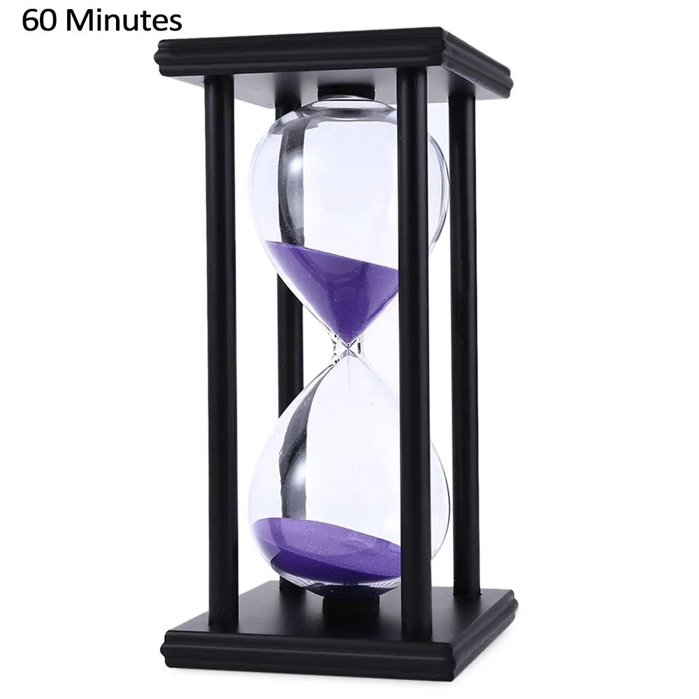 Moderne Holz Sanduhr – Eleganter Küchen, Schul & Wohn Dekor Sandtimer Geschenk Kaufschwan® Schwarz Lila 30 Minuten