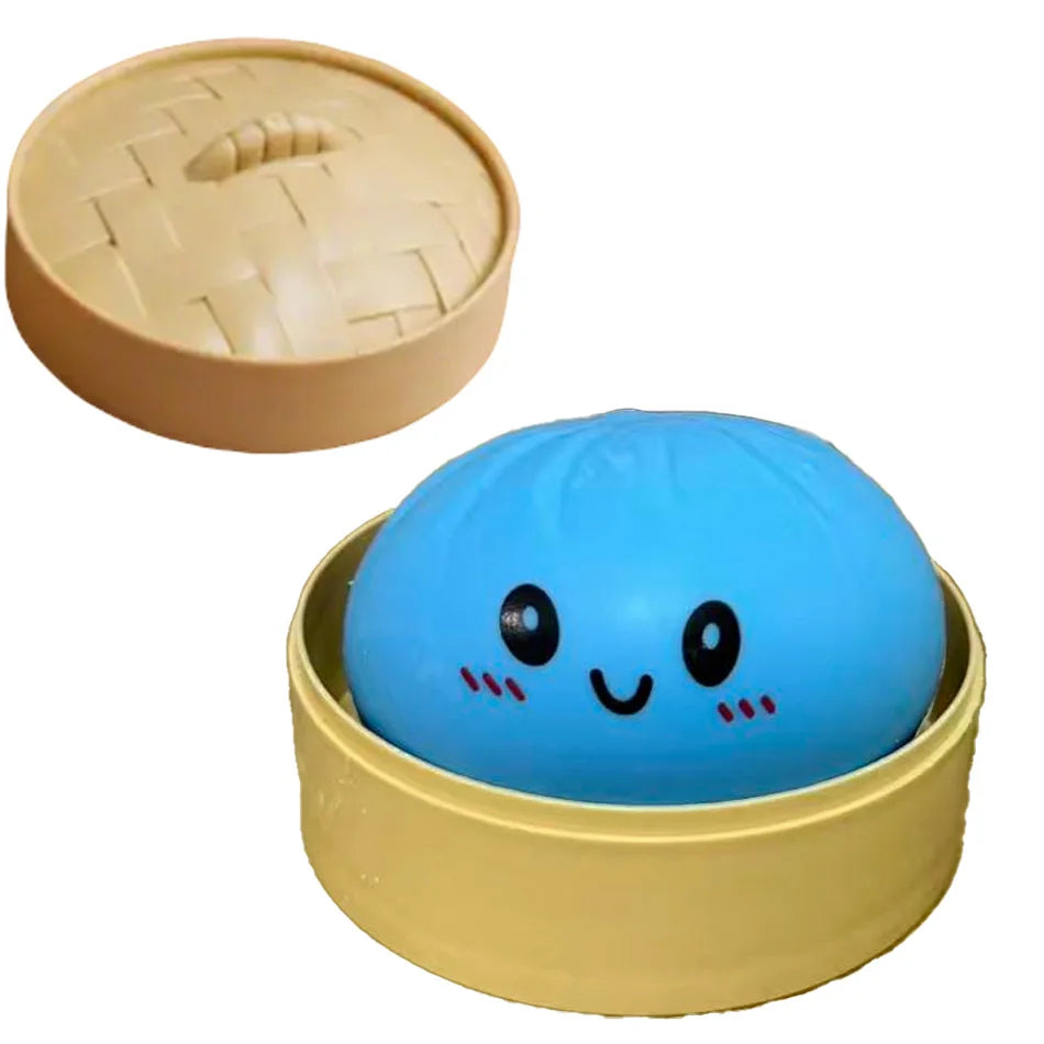 Niedliches Buntes Dumpling-Squishy – Weiches Slow-Rising Brötchen-Knautsch-, Fidget- & Sensorikspielzeug zum Stressabbau für Kinder und Erwachsene