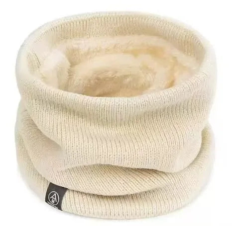 Gestrickter Nackenwärmer Sport Schal – Weicher Winter Gesichts- & Halswärmer für Damen & Herren | Dickes Kälteschutz-Kragenband für Skaten, Laufen & Wandern Kaufschwan® Beige