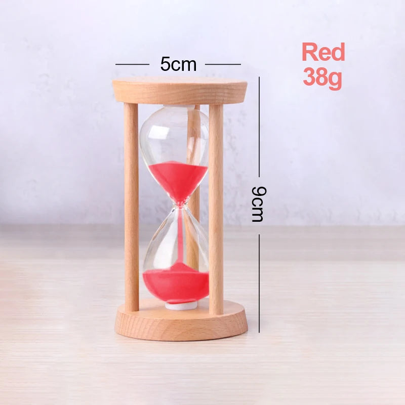 Holz Sanduhr Timer – Kreative Schreibtisch Dekoration & Moderne Wohn Sanduhr Geschenkidee Kaufschwan® Rot 3 Minuten